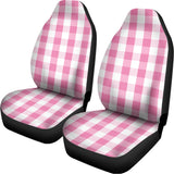 Pink And White Check Pattern Print Universal Fit Car Seat Covers 102422