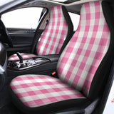 Pink And White Check Pattern Print Universal Fit Car Seat Covers 102422