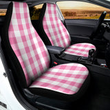 Pink And White Check Pattern Print Universal Fit Car Seat Covers 102422