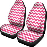 Pink And White Chevron Pattern Print Universal Fit Car Seat Covers 102422