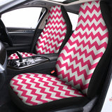 Pink And White Chevron Pattern Print Universal Fit Car Seat Covers 102422