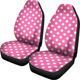 Pink And White Polka Dot Pattern Print Universal Fit Car Seat Covers 102422