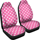 Pink And White Polka Dot Pattern Print Universal Fit Car Seat Covers 102422