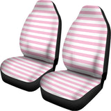 Pink And White Striped Pattern Print Universal Fit Car Seat Covers 102422