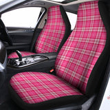 Pink And White Tartan Pattern Print Universal Fit Car Seat Covers 102422