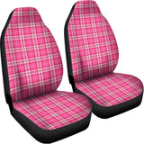 Pink And White Tartan Pattern Print Universal Fit Car Seat Covers 102422