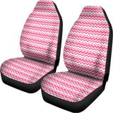 Pink And White Zigzag Pattern Print Universal Fit Car Seat Covers 102422