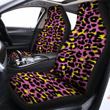 Pink And Yellow Leopard Print Universal Fit Car Seat Covers 102422