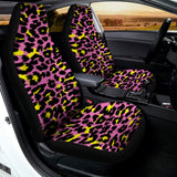 Pink And Yellow Leopard Print Universal Fit Car Seat Covers 102422
