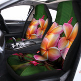 Pink And Yellow Plumeria Flower Print Universal Fit Car Seat Covers 102422