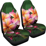 Pink And Yellow Plumeria Flower Print Universal Fit Car Seat Covers 102422