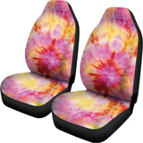 Pink And Yellow Tie Dye Print Universal Fit Car Seat Covers 102422