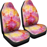 Pink And Yellow Tie Dye Print Universal Fit Car Seat Covers 102422