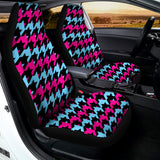 Pink Blue And Black Houndstooth Print Universal Fit Car Seat Covers 102422