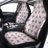 Pink Boston Terrier Plaid Print Universal Fit Car Seat Covers 102422