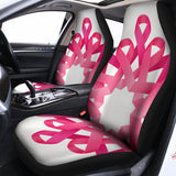 Pink Breast Cancer Ribbon Flower Print Universal Fit Car Seat Covers 102422