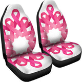 Pink Breast Cancer Ribbon Flower Print Universal Fit Car Seat Covers 102422