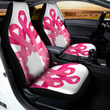 Pink Breast Cancer Ribbon Flower Print Universal Fit Car Seat Covers 102422