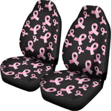 Pink Breast Cancer Ribbon Pattern Print Universal Fit Car Seat Covers 102422