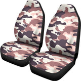 Pink Brown Camouflage Print Universal Fit Car Seat Covers 102422