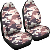 Pink Brown Camouflage Print Universal Fit Car Seat Covers 102422