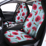 Pink Carnation Pattern Print Universal Fit Car Seat Covers 102422