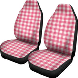 Pink Check Pattern Print Universal Fit Car Seat Covers 102422