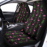 Pink Christmas Flamingo Pattern Print Universal Fit Car Seat Covers 102422