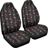 Pink Christmas Flamingo Pattern Print Universal Fit Car Seat Covers 102422