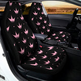 Pink Crown Pattern Print Universal Fit Car Seat Covers 102422