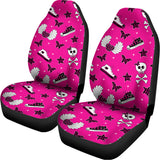 Pink Emo Symbols Pattern Print Universal Fit Car Seat Covers 102422