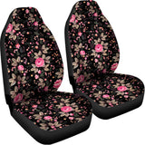 Pink Floral Flower Pattern Print Universal Fit Car Seat Covers 102422