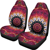 Pink Flower Kaleidoscope Print Universal Fit Car Seat Covers 102422