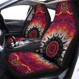 Pink Flower Kaleidoscope Print Universal Fit Car Seat Covers 102422
