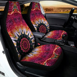 Pink Flower Kaleidoscope Print Universal Fit Car Seat Covers 102422