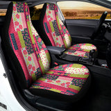 Pink Flower Patchwork Pattern Print Universal Fit Car Seat Covers 102422