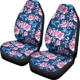 Pink Flowers And Hummingbird Print Universal Fit Car Seat Covers 102422