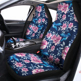 Pink Flowers And Hummingbird Print Universal Fit Car Seat Covers 102422