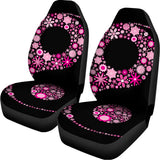 Pink Flowers Yin Yang Print Universal Fit Car Seat Covers 102422