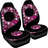 Pink Flowers Yin Yang Print Universal Fit Car Seat Covers 102422