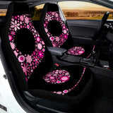 Pink Flowers Yin Yang Print Universal Fit Car Seat Covers 102422