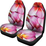 Pink Frangipani Flower Print Universal Fit Car Seat Covers 102422