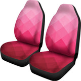 Pink Geometric Square Pattern Print Universal Fit Car Seat Covers 102422