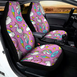 Pink Girly Unicorn Donut Pattern Print Universal Fit Car Seat Covers 102422