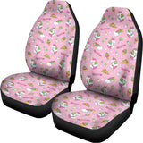 Pink Girly Unicorn Pattern Print Universal Fit Car Seat Covers 102422