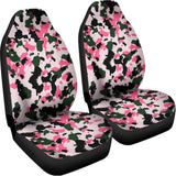 Pink Green And Black Camouflage Print Universal Fit Car Seat Covers 102422