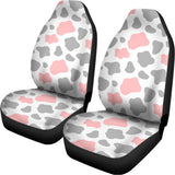 Pink Grey And White Cow Print Universal Fit Car Seat Covers 102422