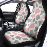Pink Grey And White Cow Print Universal Fit Car Seat Covers 102422