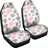 Pink Grey And White Cow Print Universal Fit Car Seat Covers 102422