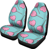 Pink Heart Lollipop Pattern Print Universal Fit Car Seat Covers 102422